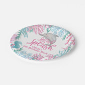 Dolphin Untersee Geburtstag Pappteller (Schrägansicht)