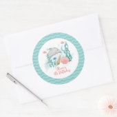 Dolphin Untersee Geburtstag Runder Aufkleber (Umschlag)