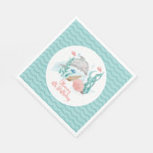 Dolphin Untersee Geburtstag Serviette (Ecke)