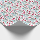 Dolphin Valentine Wrapping Paper Geschenkpapier (Ecke)