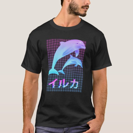 Dolphin Vaporwave Ästhetik T-Shirt (Vorderseite)