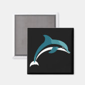 Dolphin Vector Art Animal Modern Urban Graphic Magnet (Vorderseite/Rückseite)