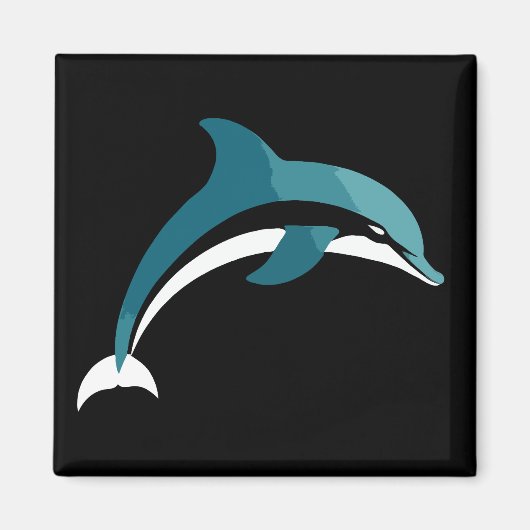 Dolphin Vector Art Animal Modern Urban Graphic Magnet (Vorne)