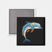 Dolphin Vector Art mit lebhaften Farben Magnet (Vorderseite/Rückseite)
