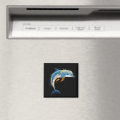 Dolphin Vector Art mit lebhaften Farben Magnet (In Situ (Geschirrspüler))