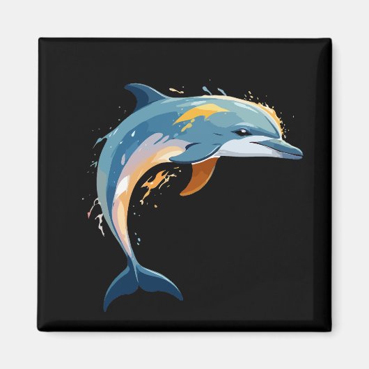 Dolphin Vector Art mit lebhaften Farben Magnet (Vorne)