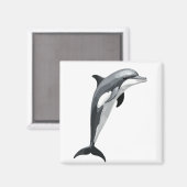 Dolphin Vector Kunstmuseum Schwarz-weiß Magnet (Vorderseite/Rückseite)