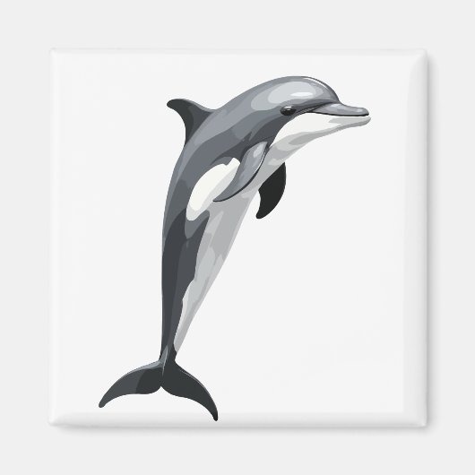 Dolphin Vector Kunstmuseum Schwarz-weiß Magnet (Vorne)