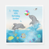 Dolphin Volleyball Splash Fun unter dem Meer Serviette (Vorderseite)