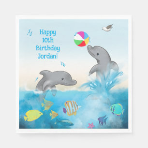 Dolphin Volleyball Splash Fun unter dem Meer Serviette