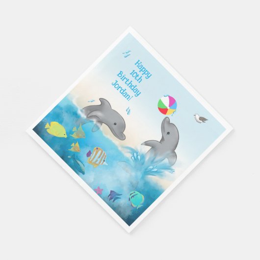 Dolphin Volleyball Splash Fun unter dem Meer Serviette (Ecke)