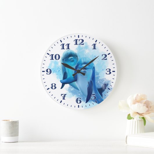 Dolphin Wall Clock Große Wanduhr (Zuhause)