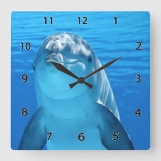Dolphin Wall Clock Quadratische Wanduhr