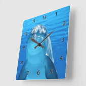 Dolphin Wall Clock Quadratische Wanduhr (Winkel)