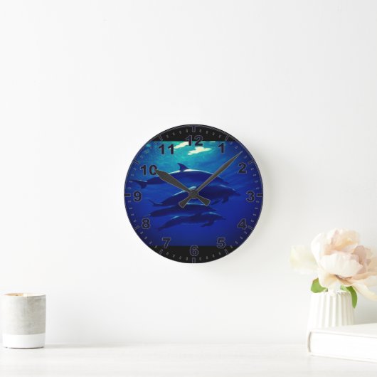 Dolphin Wall Clock Runde Wanduhr (Zuhause)