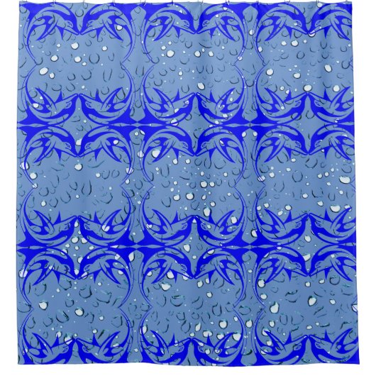 Dolphin Watching Abstrakt Duschvorhang (Vorderseite)