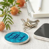 Dolphin Waters Blue Monogram Schlüsselanhänger (Seite)