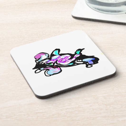 Dolphin wave fun getränkeuntersetzer (Linke Seite)