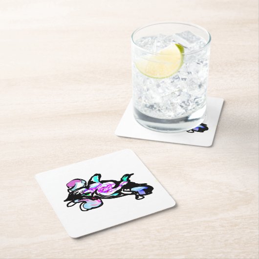 Dolphin wave fun rechteckiger pappuntersetzer (Vor Ort)