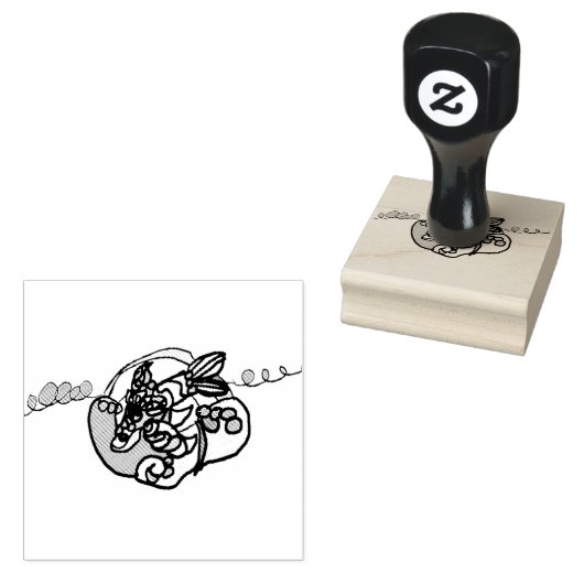 Dolphin wave  gummistempel (Stempel)