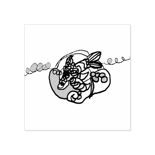 Dolphin wave  gummistempel (Prägung)