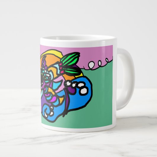 Dolphin wave  Jumbo-Tasse (Vorderseite Rechts)