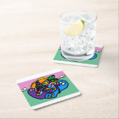 Dolphin wave  rechteckiger pappuntersetzer (Vor Ort)