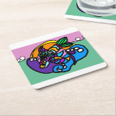 Dolphin wave  rechteckiger pappuntersetzer (angewinkelt)