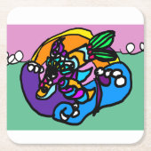 Dolphin wave  rechteckiger pappuntersetzer (Vorderseite)