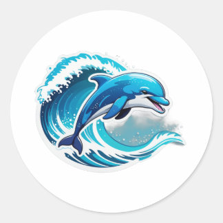 Dolphin Wave Rive Sticker