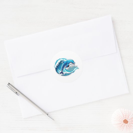 Dolphin Wave Rive Sticker (Umschlag)