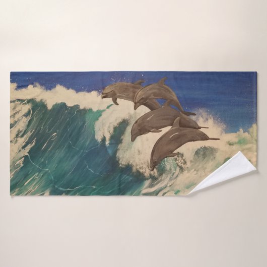 Dolphin Waves Badhandtuch Set (Badehandtuch)