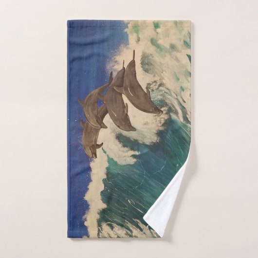 Dolphin Waves Badhandtuch Set (Handtuch)