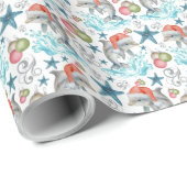 Dolphin Weihnachtswrapping Paper Geschenkpapier (Rolleneckpunkt)