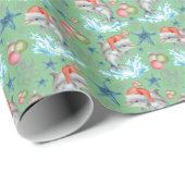 Dolphin Weihnachtswrapping Paper Geschenkpapier (Rolleneckpunkt)