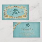Dolphin Wellness-Center Business Card Blumenblauer Visitenkarte (Vorne/Hinten)