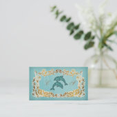 Dolphin Wellness-Center Business Card Blumenblauer Visitenkarte (Stehend Vorderseite)