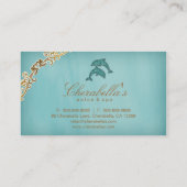 Dolphin Wellness-Center Business Card Blumenblauer Visitenkarte (Rückseite)