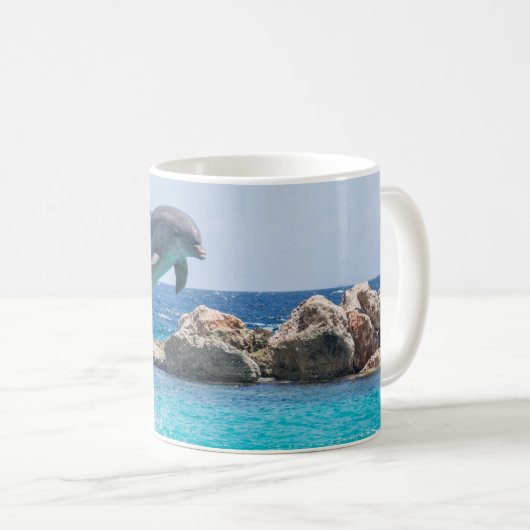 Dolphin White Coffee Tasse (VorderseiteRechts)