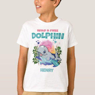 DOLPHIN WILD UND KOSTENLOSE FARBFREIE NIEDLICHE KI T-Shirt