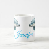 Dolphin with custom Name blue sea animal Design Kaffeetasse (Mittel)