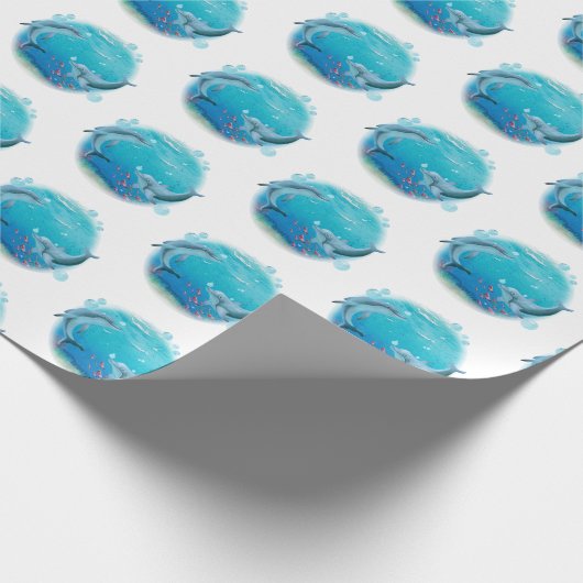 Dolphin World Geschenkpapier (Ecke)