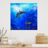 Dolphin World "WIND AUF DEM WASSER" Poster (Küche)