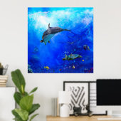 Dolphin World "WIND AUF DEM WASSER" Poster (Heimbüro)
