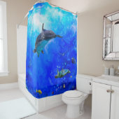 Dolphin World WIND AUF DEM WASSERDuschvorhang Duschvorhang (Beispiel)