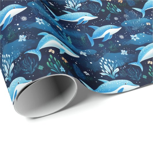 Dolphin Wrapping Paper Geschenkpapier (Rolleneckpunkt)