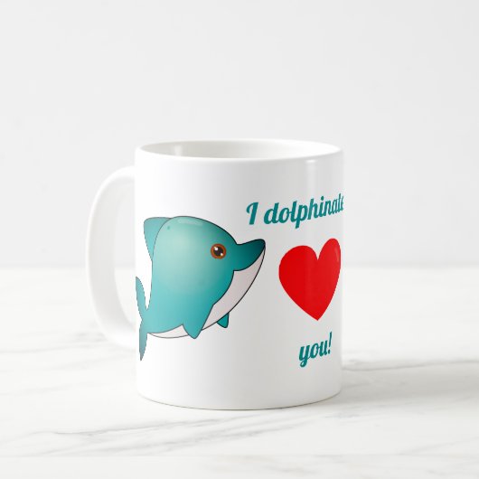 Dolphinately Liebe I Sie [kawaii Delphinpaare]! Kaffeetasse (Vorderseite Links)
