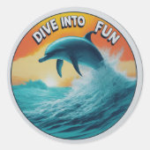 Dolphine-Aufkleber Runder Aufkleber (Vorderseite)