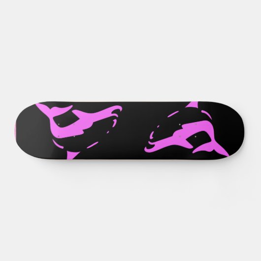 DOLPHINEN - Rosa und SCHWARZE Skateboarddecke Skateboard (Horizontal)