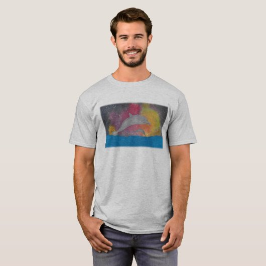 Dolphins Against a Galaxy Sky T-Shirt (Vorne ganz)